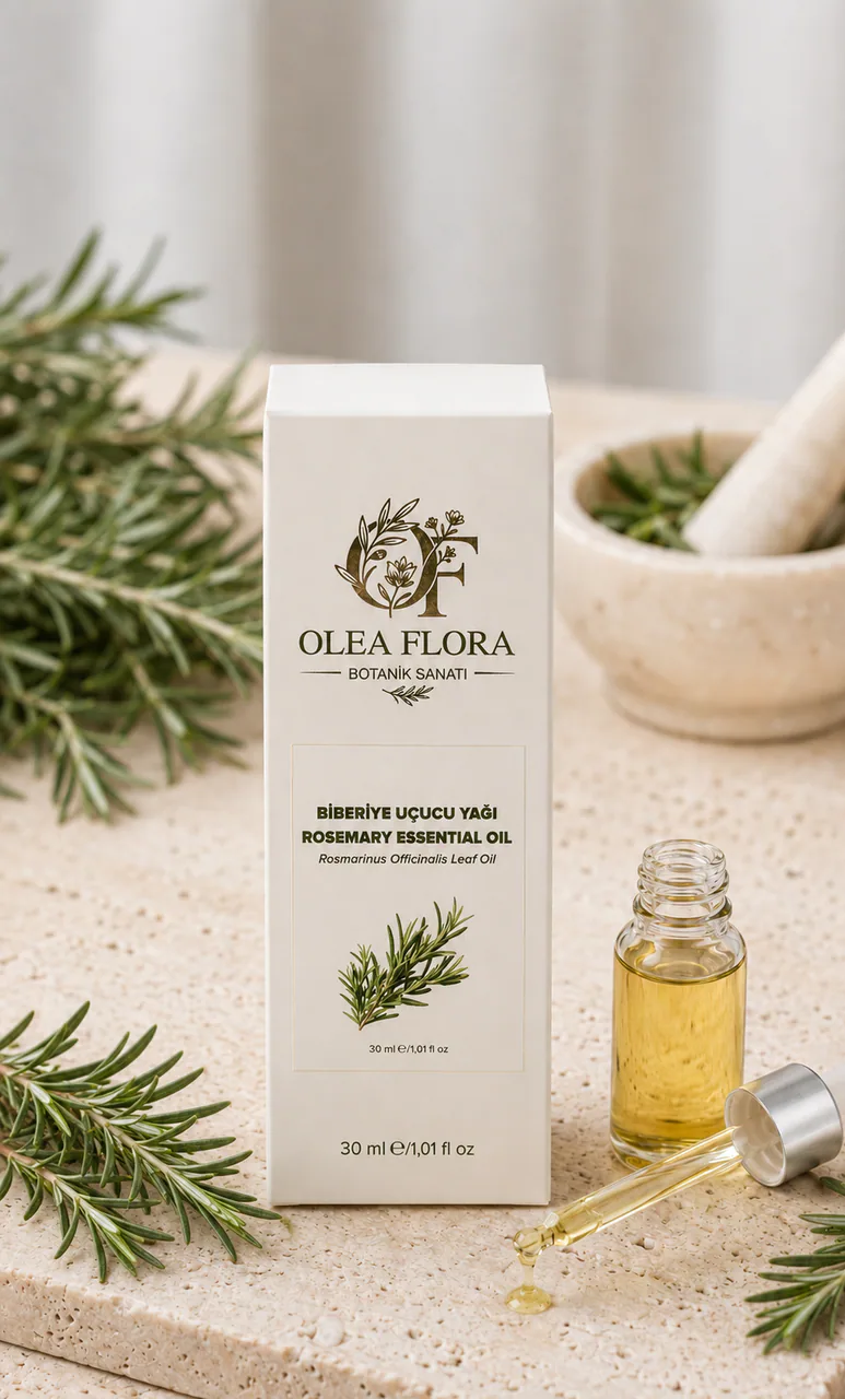 Olea Flora biberiye yağı ve doğal biberiye dalları