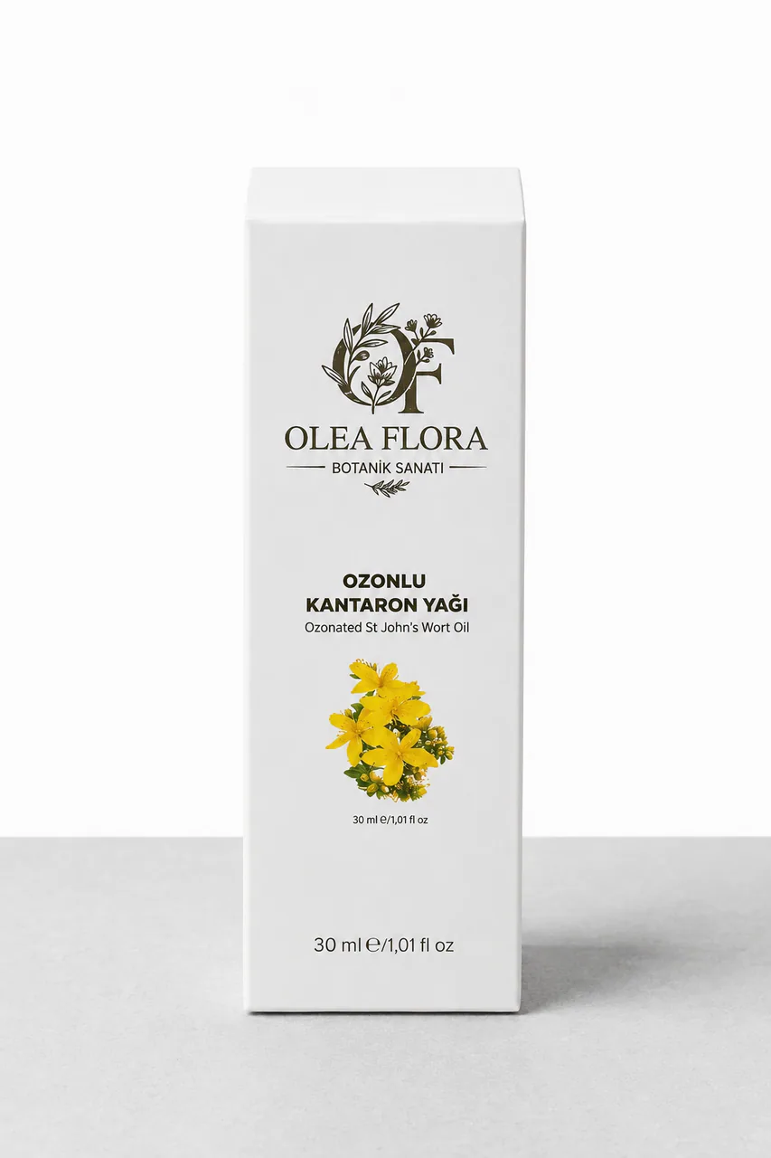 Olea Flora Ozonlu Kantaron Yağı 30 ml dış ambalajı
